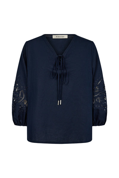 Pina blouse in midnight navy