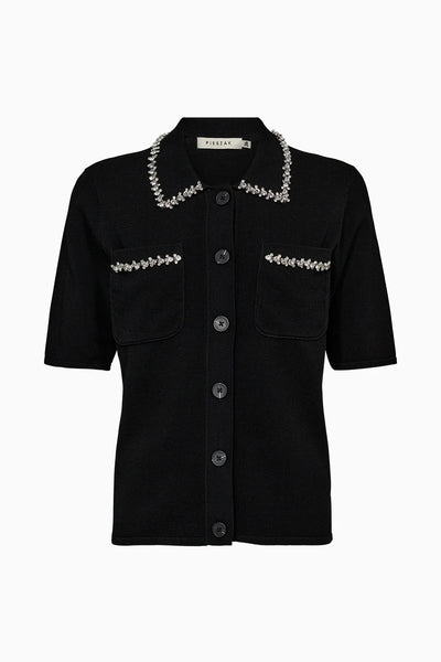 Vigga rhinestone polo knit