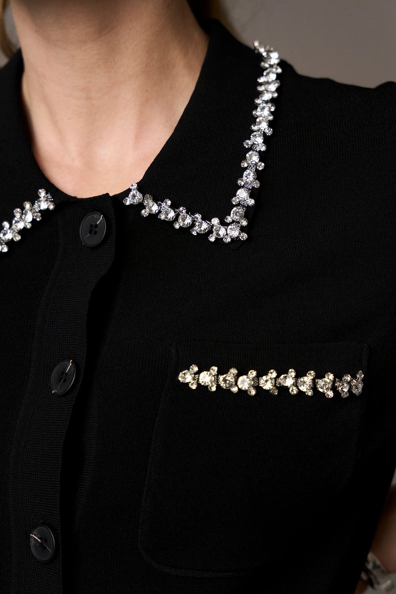 Vigga rhinestone polo knit