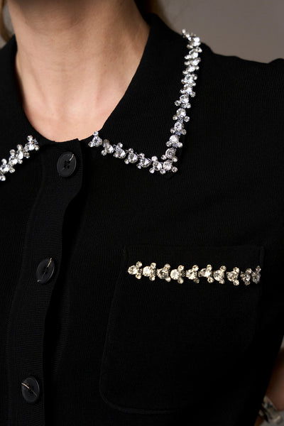 Vigga rhinestone polo knit