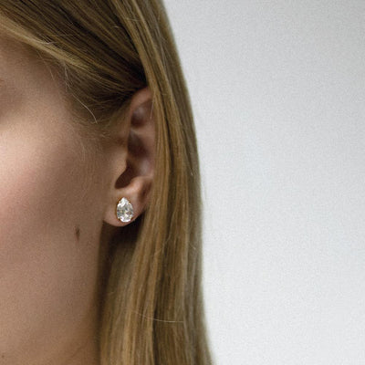 Petite drop stud earrings in crystal
