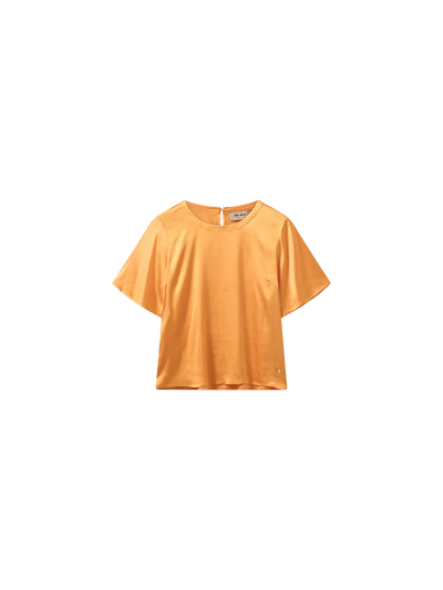 Evie short sleeve satin blouse