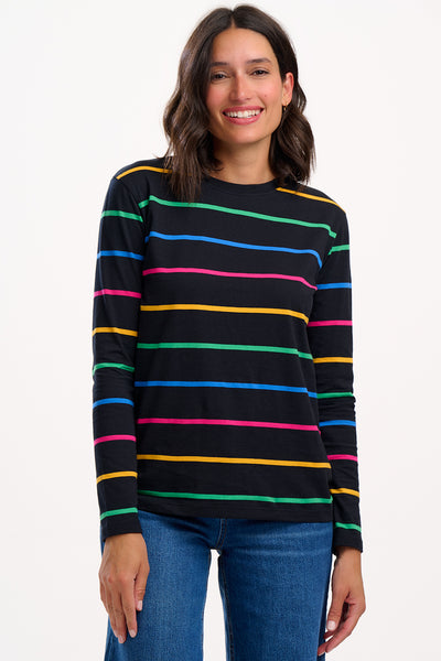 Brunswick jersey top in nightglow stripe