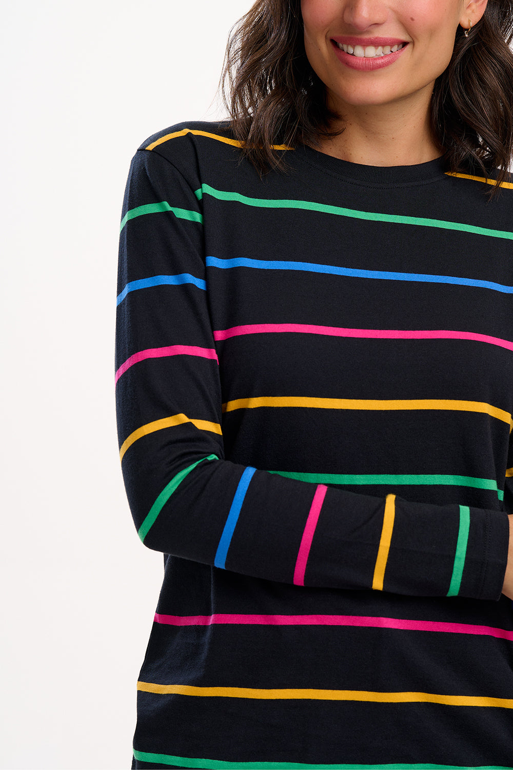 Brunswick jersey top in nightglow stripe