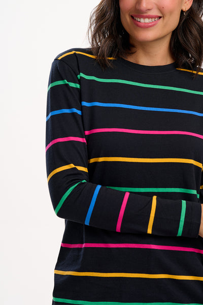 Brunswick jersey top in nightglow stripe