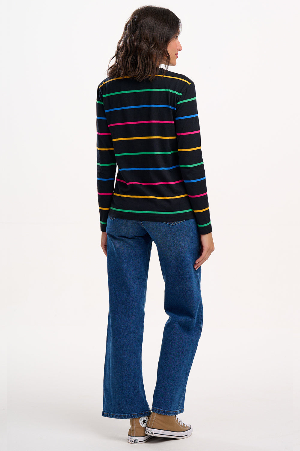 Brunswick jersey top in nightglow stripe