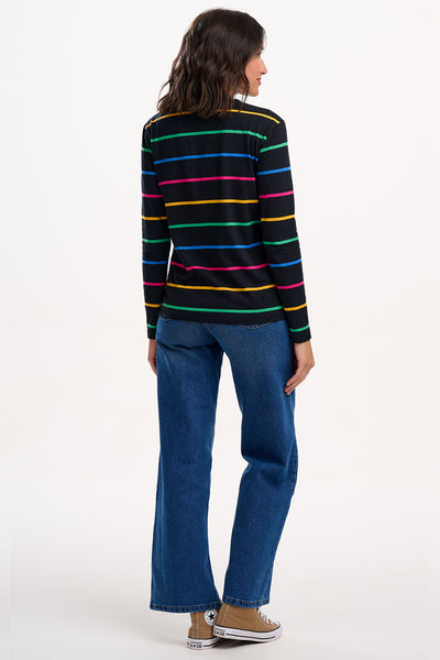 Brunswick jersey top in nightglow stripe