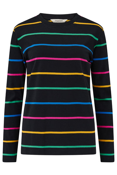 Brunswick jersey top in nightglow stripe