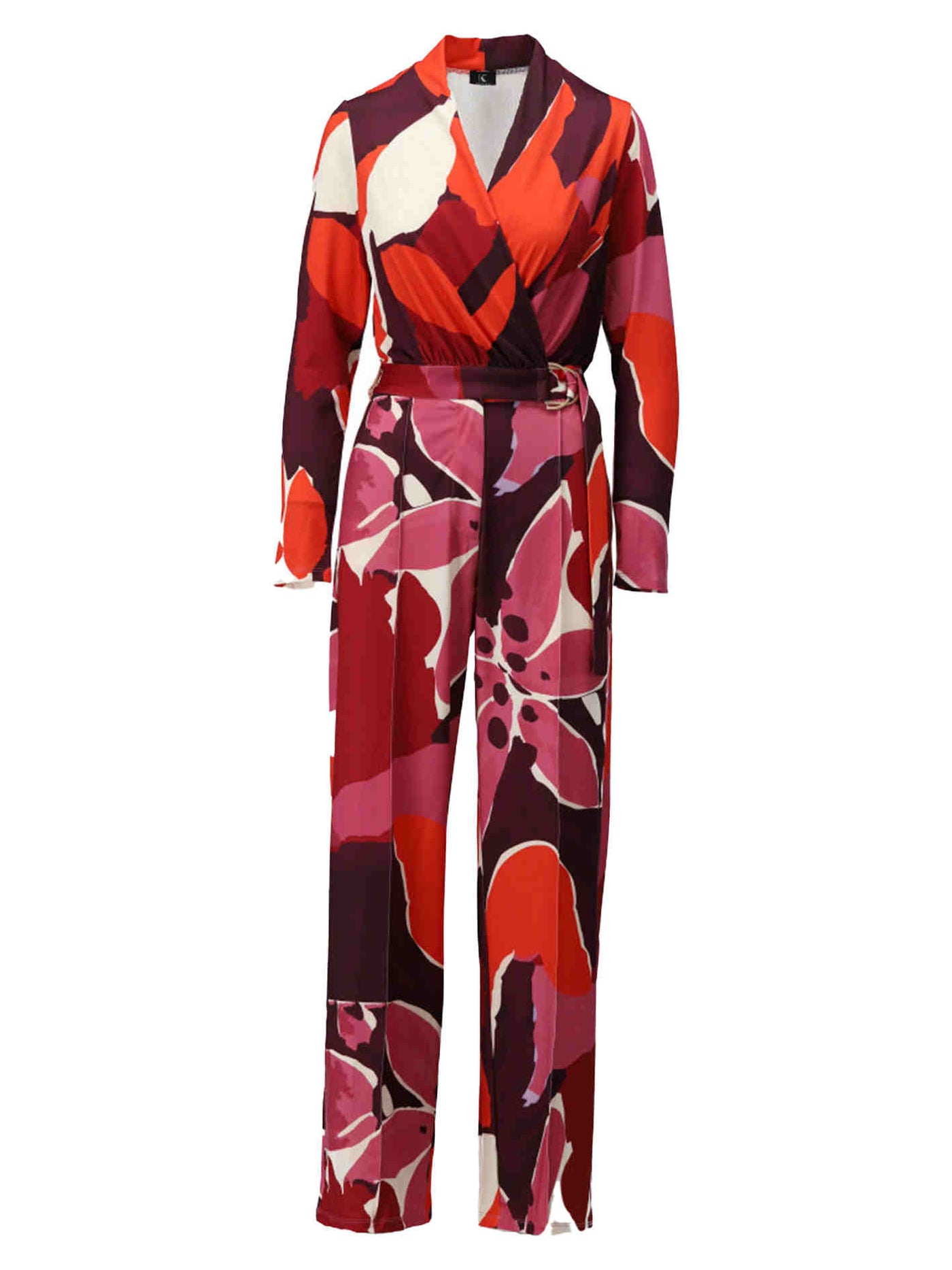 Multi coloured print cross over jumpsuit