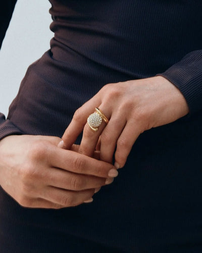 Bead sparkle ring gold