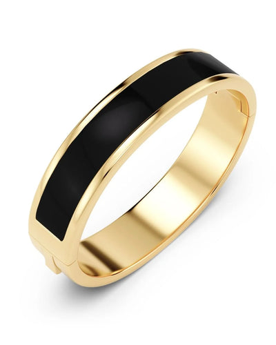 Frame enamel bangle black  gold