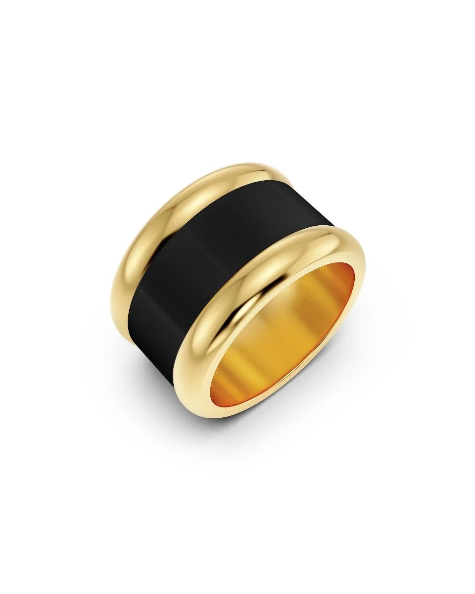 Frame Enamel ring gold