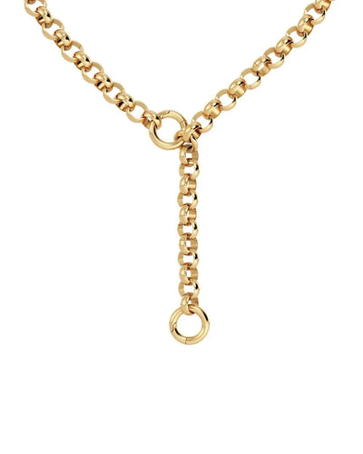 Loop charm chain necklace in gold