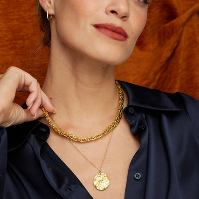 Saffron gold chain necklace