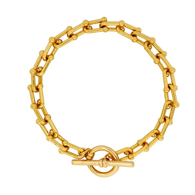 London gold T bar bracelet