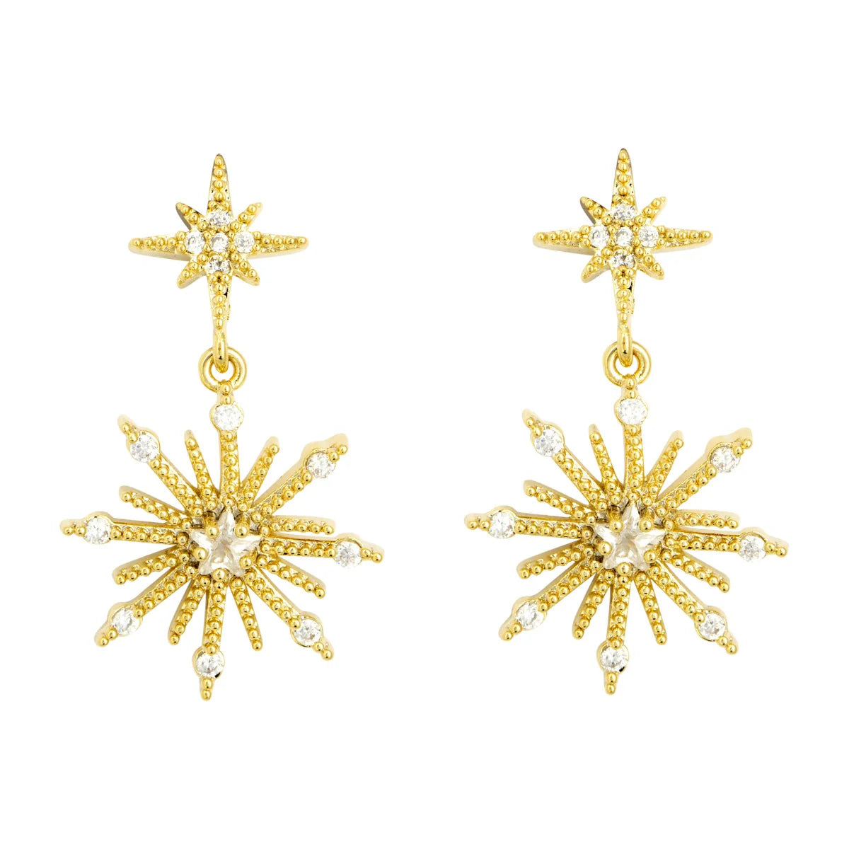 Northern star gold stud earrings