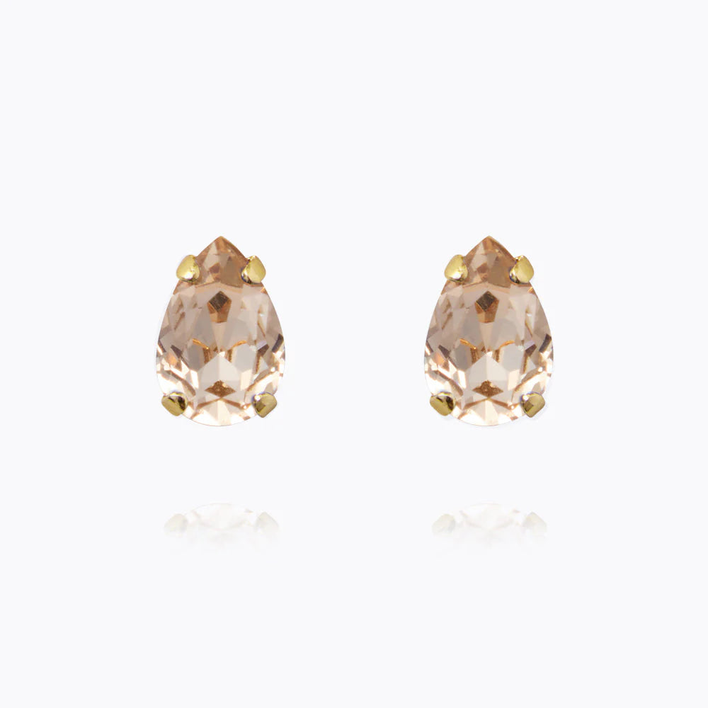 Petite drop stud earrings in light silk