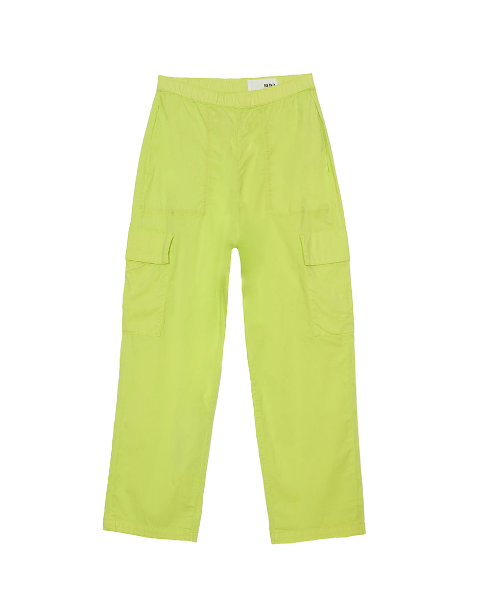Acid green cargo pants