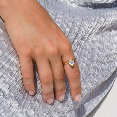 Petite drop ring in aurore boreale