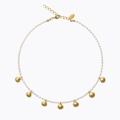 Shell pearl choker